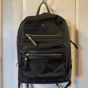 Black Backpack with Multiple Zipper Pockets